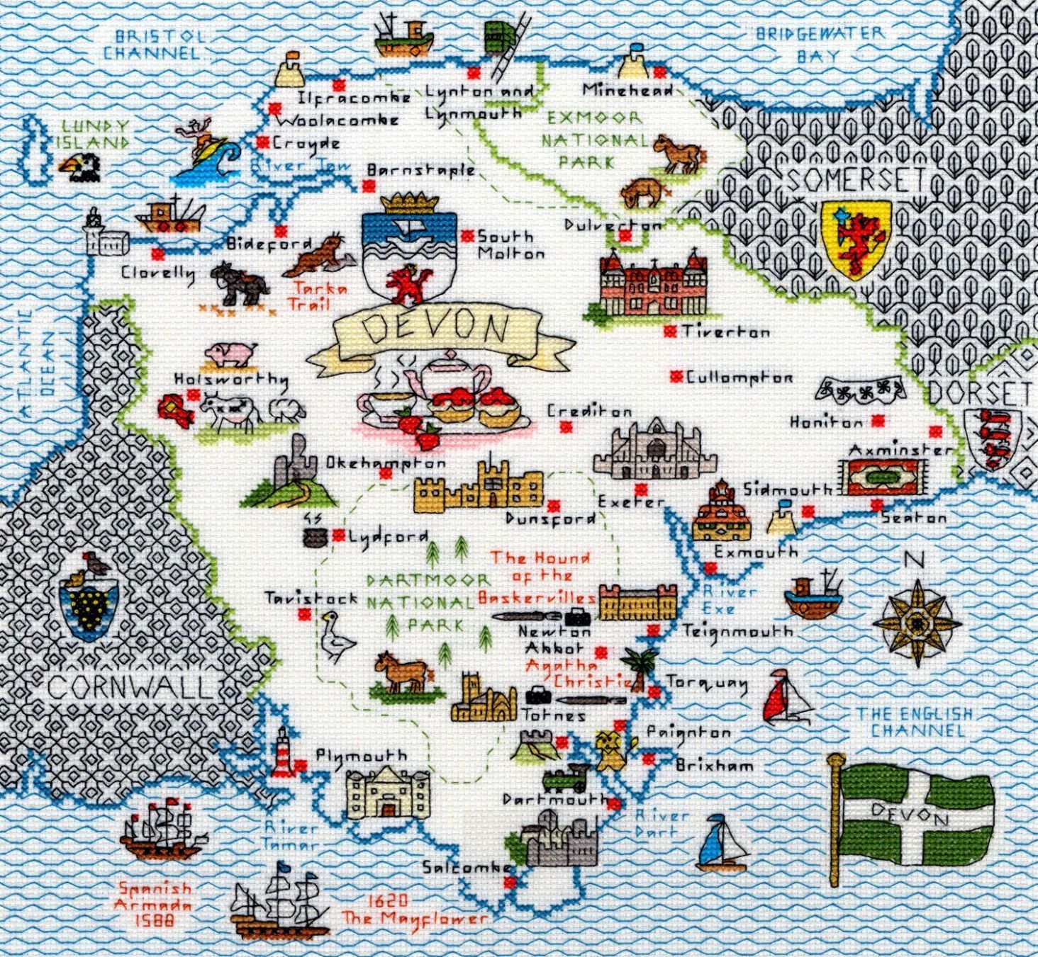 Devon Map - Chart Download | Bothy Threads