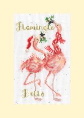 XMAS68 Flamingle Bells Christmas Card Medium Mounted