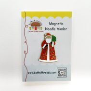 Santa Claus & Tree 1-1/8 Fabric Needle Minders Magnetic 